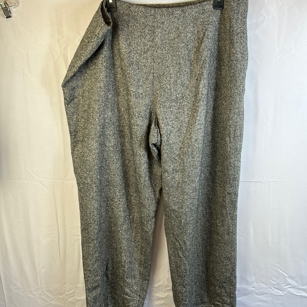 Chadwick’s Gray and White Wool Blend Lined Pants Size 24W Side Zipper